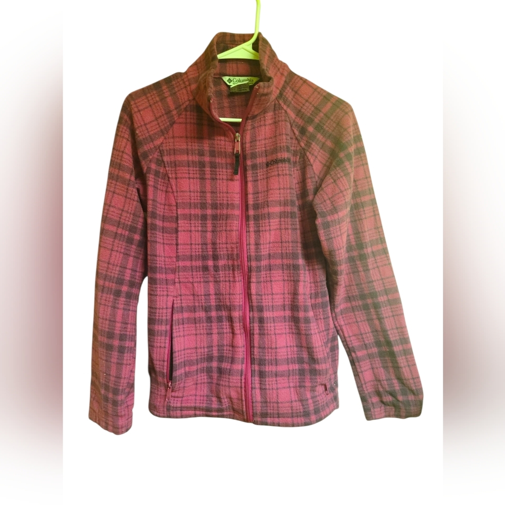 Columbia Women’s Plaid Fleece Full Zipper Long Sleeve Jacket WARM, Size L